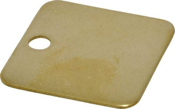 C.H. Hanson - 1-1/4 Inch Diameter, Square, Brass Blank Metal Tag - Blank, 50 Pieces - A1 Tooling