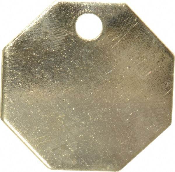 C.H. Hanson - 1-1/4 Inch Diameter, Octagonal, Brass Blank Metal Tag - Blank, 50 Pieces - A1 Tooling