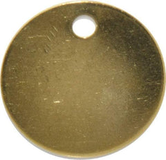 C.H. Hanson - 1-3/8 Inch Diameter, Round, Brass Blank Metal Tag - Blank, 50 Pieces - A1 Tooling