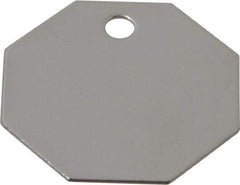 C.H. Hanson - 1-1/2 Inch Diameter, Octagonal, Stainless Steel Blank Metal Tag - Blank, 25 Pieces - A1 Tooling