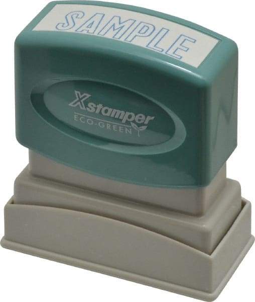 Value Collection - Sample, Blue Pre-Inked Stamp - 1/2 Inch Wide x 1-5/8 Inch Long - A1 Tooling