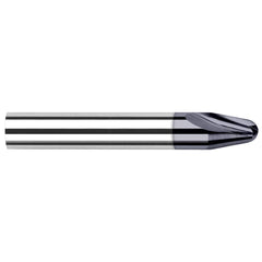 Harvey Tool - 20° per Side 0.062" Small End Diam 0.198" LOC 2-Flute Solid Carbide Tapered Ball End Mill - Exact Industrial Supply