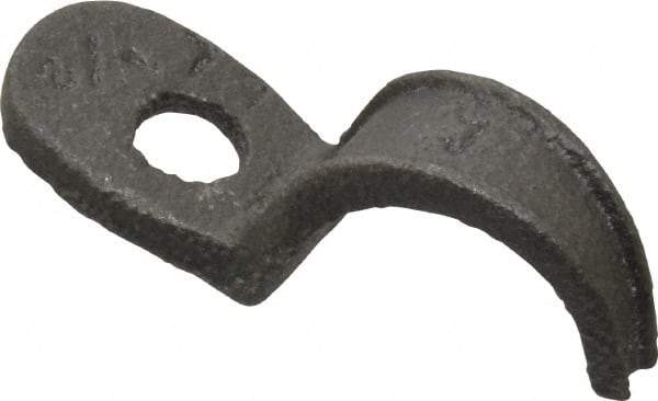 Made in USA - 1/2" Pipe, Malleable Iron, Black Plated" Pipe or Conduit Strap - 1 Mounting Hole - A1 Tooling