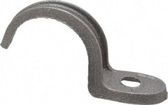 Made in USA - 1-1/2" Pipe, Malleable Iron, Black Plated" Pipe or Conduit Strap - 1 Mounting Hole - A1 Tooling