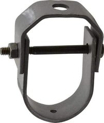 Made in USA - 1-1/4" Pipe, 3/8" Rod, Carbon Steel Adjustable Clevis Hanger - Black Coated, 610 Lb Capacity - A1 Tooling