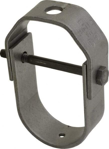 Made in USA - 1-1/2" Pipe, 3/8" Rod, Carbon Steel Adjustable Clevis Hanger - Black Coated, 610 Lb Capacity - A1 Tooling