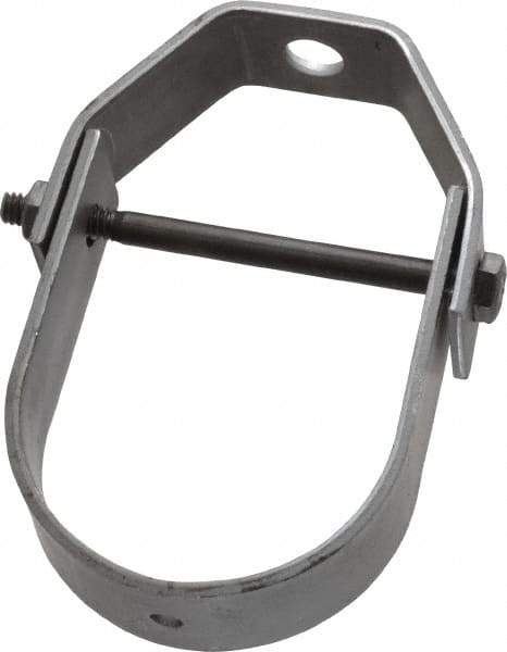 Made in USA - 2" Pipe, 3/8" Rod, Carbon Steel Adjustable Clevis Hanger - Black Coated, 610 Lb Capacity - A1 Tooling