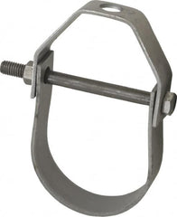 Made in USA - 2-1/2" Pipe, 1/2" Rod, Carbon Steel Adjustable Clevis Hanger - Black Coated, 1,130 Lb Capacity - A1 Tooling