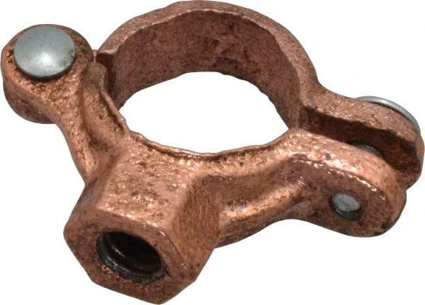 Value Collection - 3/4" Pipe, 3/8" Rod, Copper Painted Split Clamp - 180 Lb Capacity, Malleable Iron - A1 Tooling