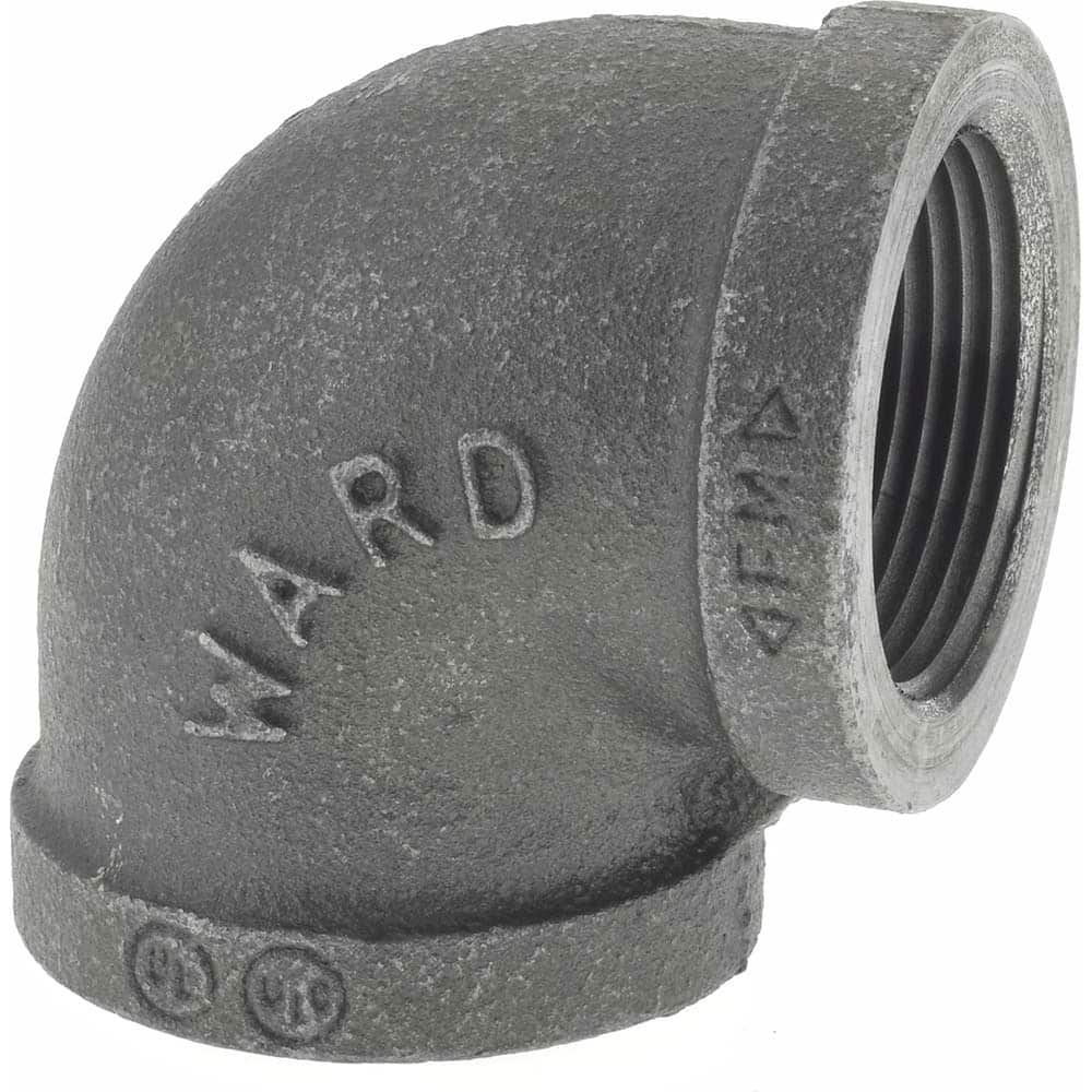 Black 90 ° Elbow: 1-1/4″, 150 psi, Threaded Malleable Iron, Black Finish, Class 150