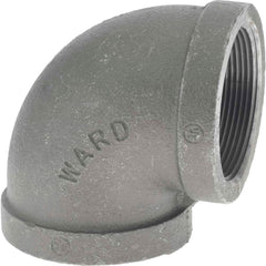 Black 90 ° Elbow: 2″, 150 psi, Threaded Malleable Iron, Black Finish, Class 150