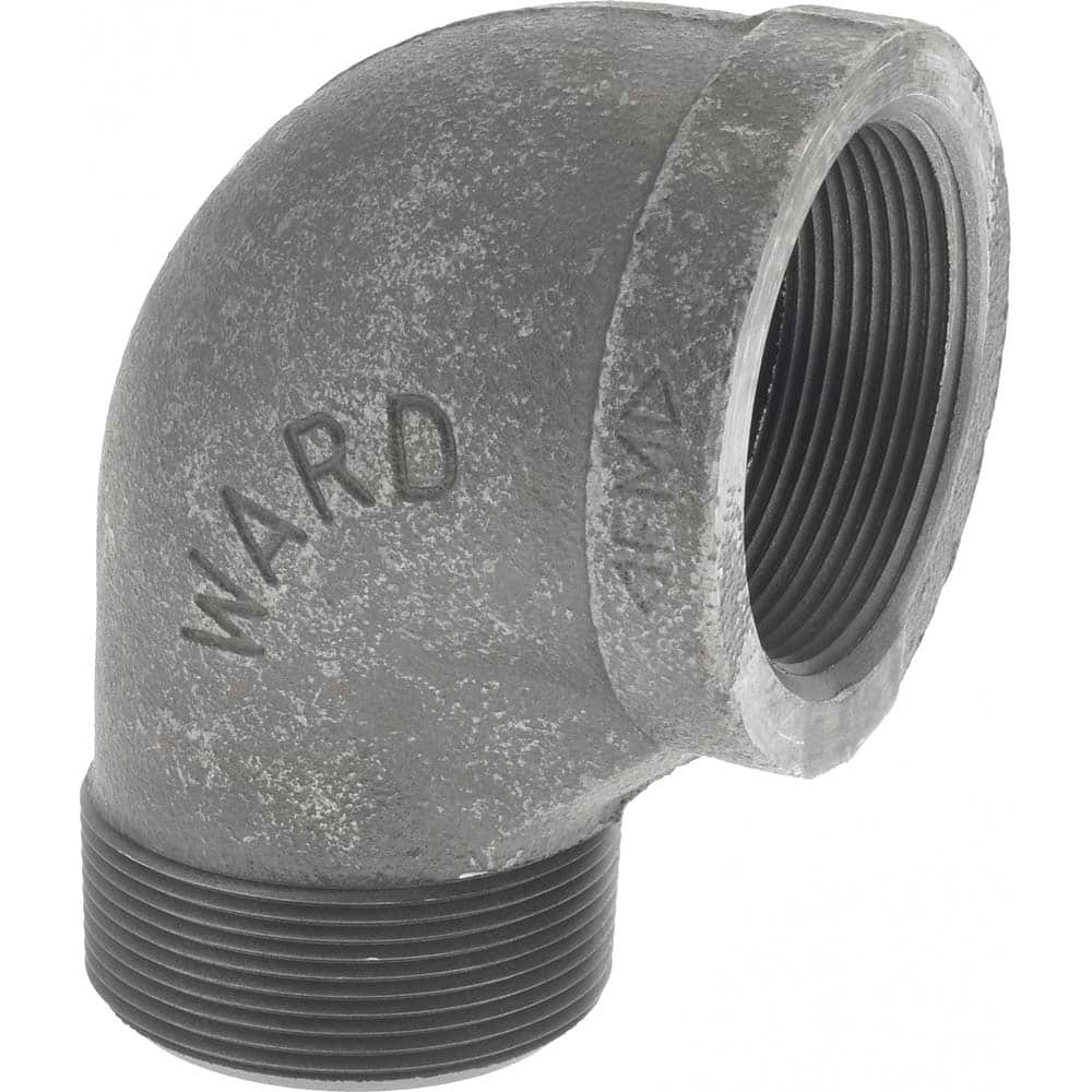 Black 90 ° Street Elbow: 2″, 150 psi, Threaded Malleable Iron, Black Finish, Class 150