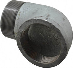 Made in USA - Class 150, 3" Galvanized Pipe 90° Street Elbow - Threaded, Malleable Iron - A1 Tooling