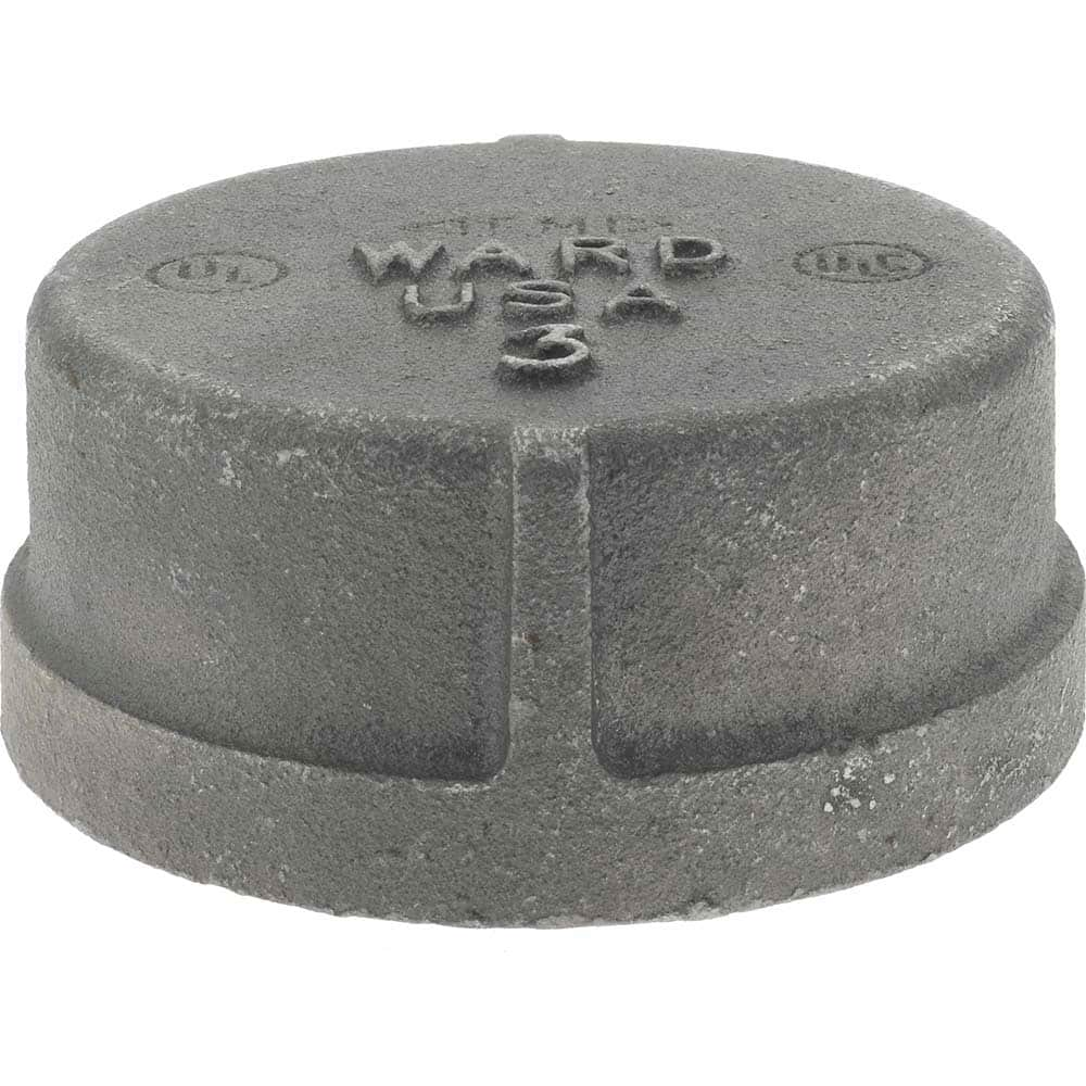 Black Cap: 3″, 150 psi, Threaded Malleable Iron, Black Finish, Class 150