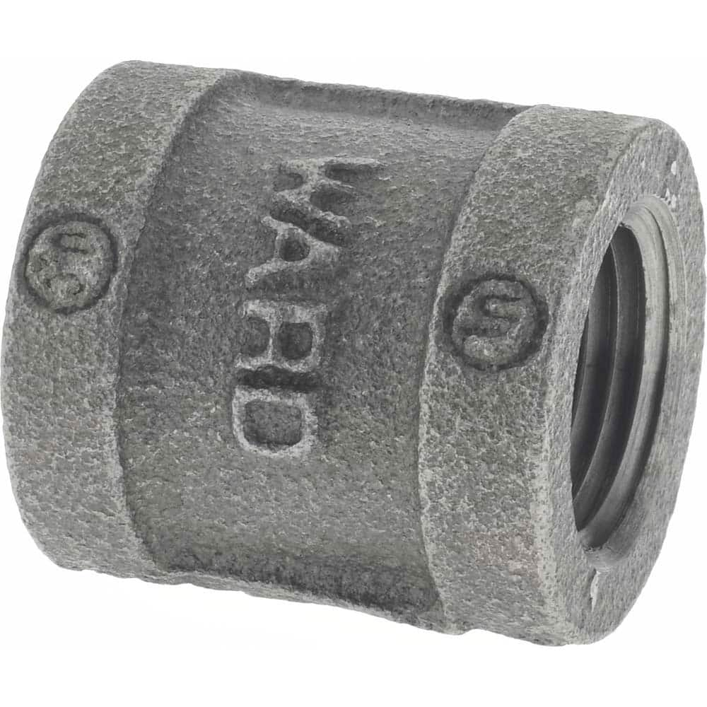 Black Coupling: 1/2″, 150 psi, Threaded Malleable Iron, Black Finish, Class 150