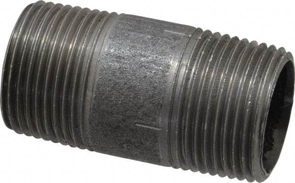 Made in USA - Schedule 40, 3/4" Diam x 2" Long Steel Black Pipe Nipple - Threaded - A1 Tooling