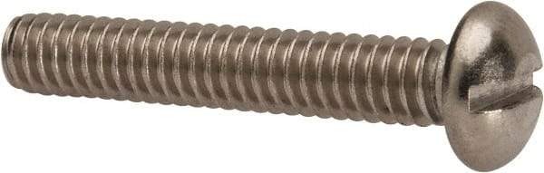 Value Collection - 1/4-20 UNC, 1-1/2" Length Under Head Slotted Drive Machine Screw - Round Head, Grade 316 Stainless Steel, Uncoated, Without Washer - A1 Tooling