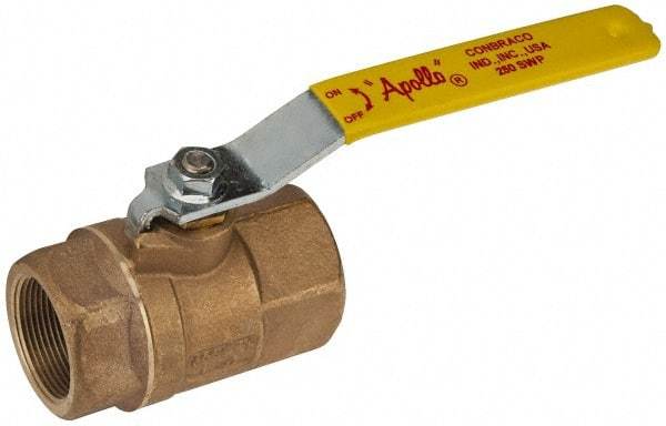 Apollo - 1-1/2" Pipe, Standard Port, Bronze Steam Service Ball Valve - 2 Piece, Inline - One Way Flow, FNPT x FNPT Ends, Lever Handle, 600 WOG, 250 WSP - A1 Tooling