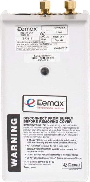 Eemax - 120 Volt Electric Water Heater - 3.5 KW, 29 Amp, 10 Wire Gauge - A1 Tooling