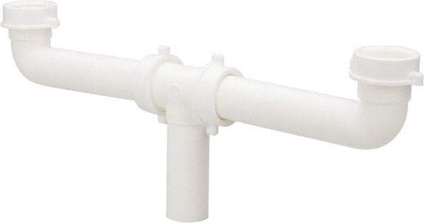 Federal Process - 1-1/2 Outside Diameter, Two Sink Traps with Center Outlet - 16 Inch Long, White, Polypropylene - A1 Tooling