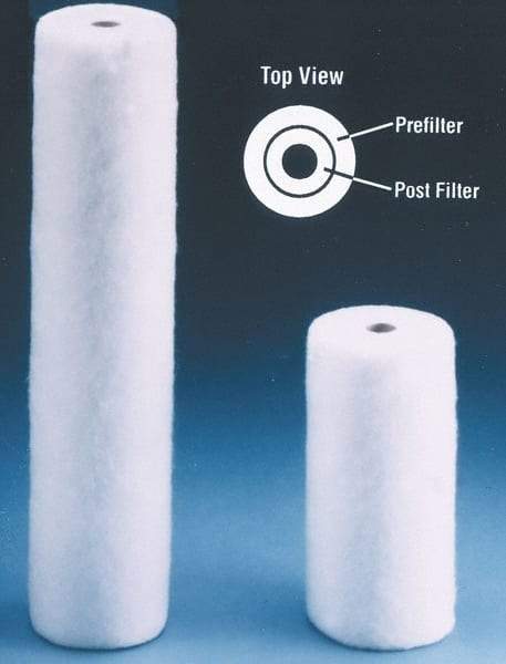 Value Collection - 4-5/16" OD, 1µ, Polypropylene Melt Blown-Thermal Bonded Cartridge Filter - 9-7/8" Long, Reduces Sediments - A1 Tooling