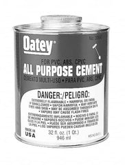 Oatey - 1 Gal All-Purpose Medium Bodied Cement - Clear, Use with ABS, PVC & CPVC up to 6" Diam - A1 Tooling