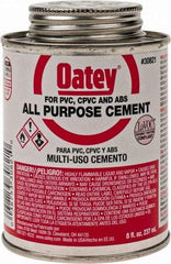 Oatey - 8 oz All-Purpose Medium Bodied Cement - Clear, Use with ABS, PVC & CPVC up to 6" Diam - A1 Tooling