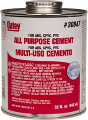 Oatey - 32 oz All-Purpose Medium Bodied Cement - Clear, Use with ABS, PVC & CPVC up to 6" Diam - A1 Tooling