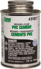 Oatey - 4 oz Medium Bodied Cement - Clear, Use with PVC up to 6" Diam - A1 Tooling