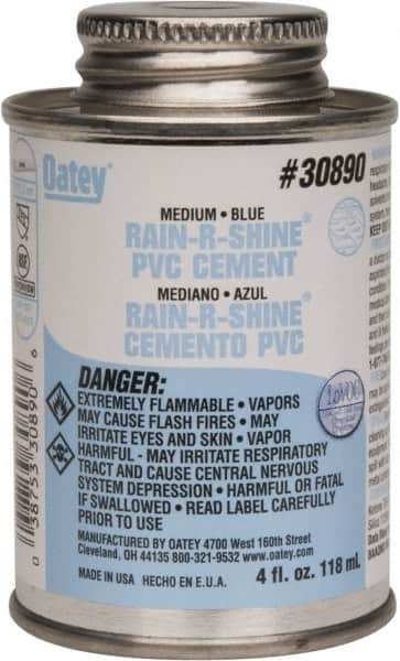 Oatey - 4 oz Medium Bodied Cement - Blue, Use with PVC up to 6" Diam - A1 Tooling