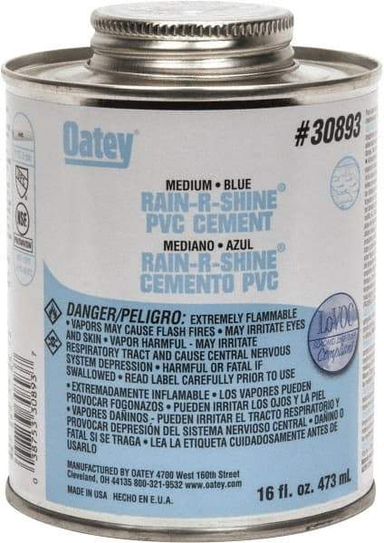 Oatey - 16 oz Medium Bodied Cement - Blue, Use with PVC up to 6" Diam - A1 Tooling