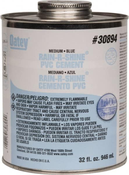 Oatey - 32 oz Medium Bodied Cement - Blue, Use with PVC up to 6" Diam - A1 Tooling