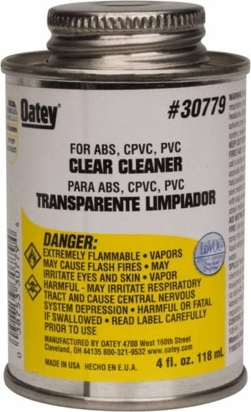 Oatey - 4 oz All-Purpose Cleaner - Clear, Use with ABS, PVC & CPVC For All Diameters - A1 Tooling