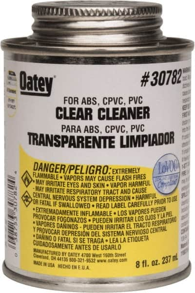 Oatey - 8 oz All-Purpose Cleaner - Clear, Use with ABS, PVC & CPVC For All Diameters - A1 Tooling