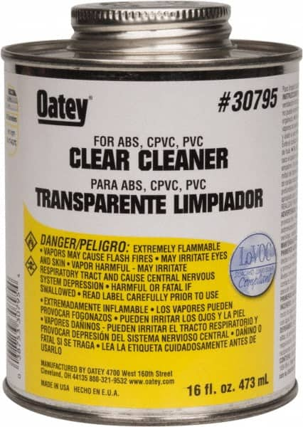 Oatey - 16 oz All-Purpose Cleaner - Clear, Use with ABS, PVC & CPVC For All Diameters - A1 Tooling