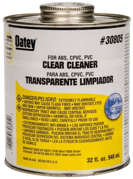 Oatey - 32 oz All-Purpose Cleaner - Clear, Use with ABS, PVC & CPVC For All Diameters - A1 Tooling