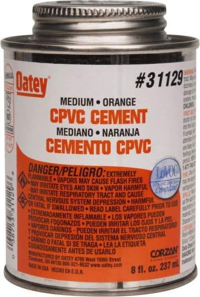 Oatey - 8 oz Medium Bodied Cement - Orange, Use with CPVC & CTS up to 6" Diam - A1 Tooling