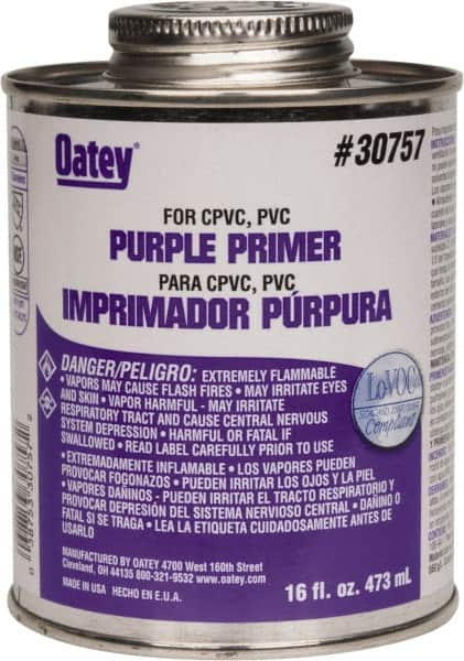 Oatey - 16 oz All Purpose Primer/Cleaner - Purple, Use with PVC & CPVC - A1 Tooling