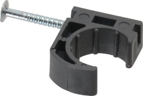 Oatey - 1/2" Pipe, Ribbed Pipe Clamp with Nail - Gray, Polyethylene - A1 Tooling