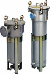 Parker - 2 Inch Pipe, FNPT End Connections, 10 Inch Long Cartridge, 53.13 Inch Long, Cartridge Filter Housing with Pressure Relief - 16 Cartridges, 90 Max GPM Flow Rate, 150 psi Max Working Pressure, 316L Grade - A1 Tooling