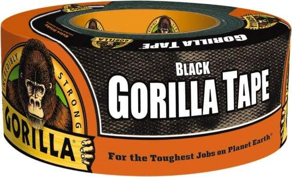 Gorilla Tape - 1-7/8" x 12 Yds Black Duct Tape - 17 mil, Rubber Adhesive, Cotton/Polyester Blend Cloth Backing, 32°F to 150°F - A1 Tooling