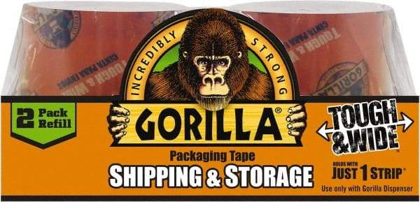 Gorilla Tape - 2-7/8" x 30 Yd Clear Acrylic Adhesive Packaging Tape - BOPP Film Backing, 3.4 mil Thick, 44 Lb Tensile Strength - A1 Tooling