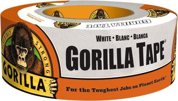 Gorilla Tape - 1-7/8" x 10 Yds White Duct Tape - 17 mil, Rubber Adhesive, Cotton/Polyester Blend Cloth Backing, 32°F to 150°F - A1 Tooling