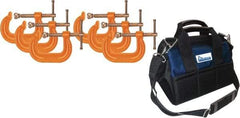 Gibraltar - 6" Max Opening Capacity, Deep Throat Standard C-Clamp Set - 6,600 Lb Load Capacity - A1 Tooling