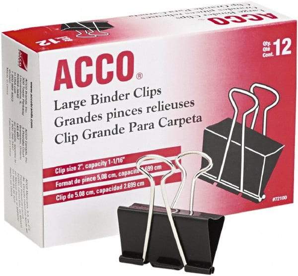 ACCO - 2" Wide Binder Clip - Black/Silver - A1 Tooling