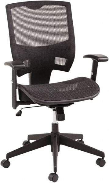 ALERA - 43-3/4" High Mid Back Chair - 25-3/8" Wide x 24" Deep, Mesh Seat, Black - A1 Tooling