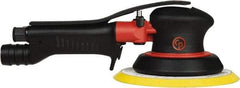 Chicago Pneumatic - 12,000 OPM, 16 CFM Air Consumption, 90 psi Air Pressure, Palm Air Orbital Sander - Round Pad, Hook & Loop Backing, 1/4" Inlet - A1 Tooling