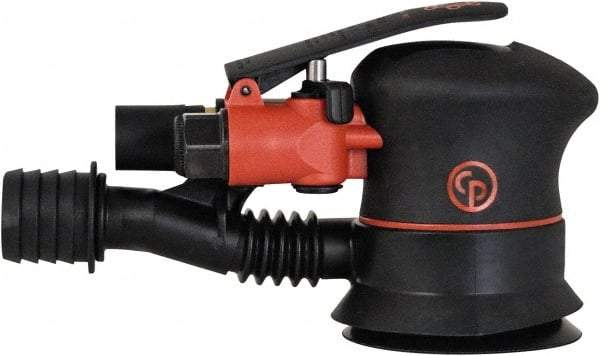 Chicago Pneumatic - 12,000 OPM, 16 CFM Air Consumption, 90 psi Air Pressure, Palm Air Orbital Sander - Round Pad, Hook & Loop Backing, 1/4" Inlet - A1 Tooling