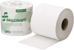 Ability One - 3-3/4" Sheet Width, Standard Roll Toilet Tissue - 500 Sheets per Roll, 2 Ply, White, Recycled Fiber - A1 Tooling