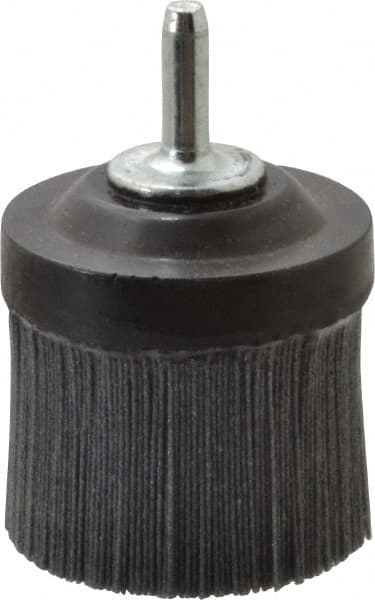 Osborn - 2" 120 Grit Silicon Carbide Straight Disc Brush - Fine Grade, Quick Change Connector, 1-3/8" Trim Length, 1/4" Shank Diam - A1 Tooling